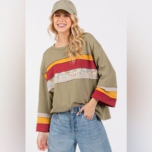 SAGE + FIG French Terry Color Block T-Shirt🆕